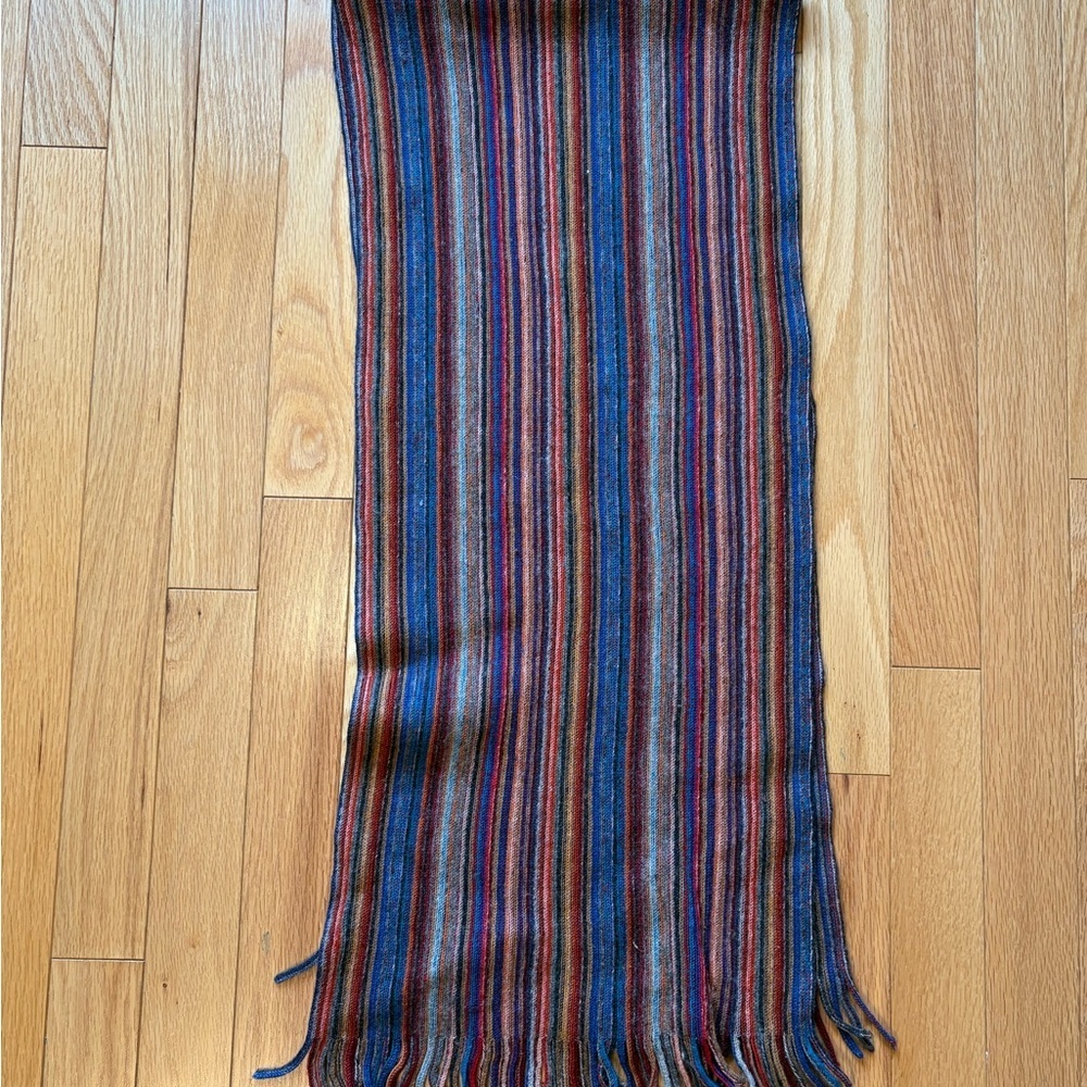 100% wool scarf, men, woman, unisex, multicoloured stripes, like new! - Picture 3 of 7